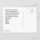 Postkarten-Vintage Retro Familie Renuion Ankündigungspostkarte (Rückseite)