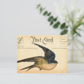 Postkarten Vogel Digitale Kunst (Stehend Vorderseite)