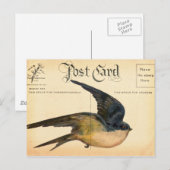 Postkarten Vogel Digitale Kunst (Vorne/Hinten)