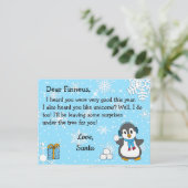Postkarten vom Santa: Holiday Penguin & Snowballs (Stehend Vorderseite)