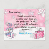 Postkarten vom Santa: Niedlicher Schneemann (Vorderseite)