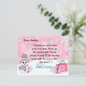 Postkarten vom Santa: Niedlicher Schneemann (Stehend Vorderseite)