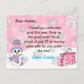 Postkarten vom Santa: Niedlicher Schneemann (Vorderseite)