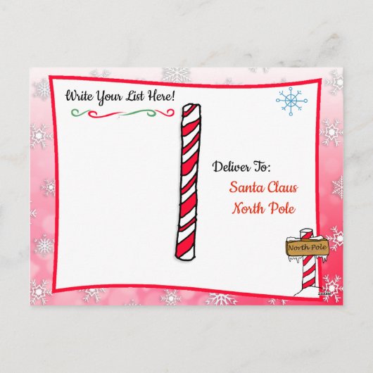 Postkarten vom Santa: Niedlicher Schneemann (Rückseite)