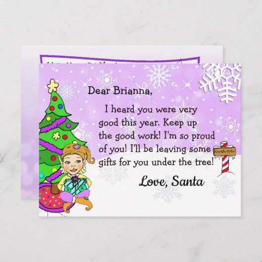 Postkarten vom Weihnachtsmann: Blonde-Feiertage-El (Vorne/Hinten)