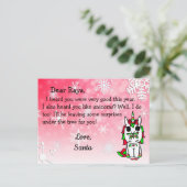 Postkarten vom Weihnachtsmann: Einhorn in Weihnach (Stehend Vorderseite)