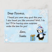 Postkarten vom Weihnachtsmann: Penguin in Weihnach (Vorderseite)