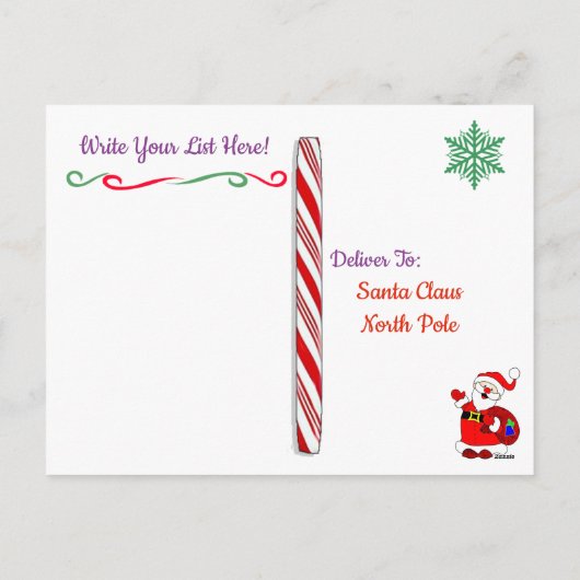 Postkarten vom Weihnachtsmann: Roter Pinguin in We (Rückseite)