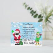 Postkarten vom Weihnachtsmann und Elf in Facemask (Stehend Vorderseite)