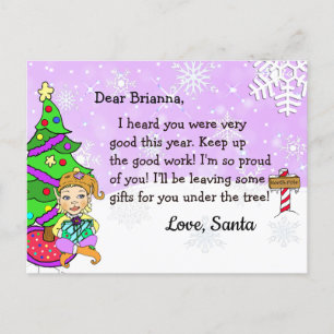 Postkarten von Santa: Feiertags-Blondine-Elfe