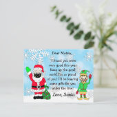 Postkarten von Santa: Santa und Elf mit Gesichtsma (Stehend Vorderseite)