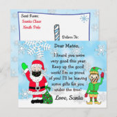 Postkarten von Santa: Santa und Elf mit Gesichtsma (Vorne/Hinten)