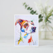 Postkarten - Wasserfarben Hund Welpe (Stehend Vorderseite)