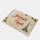 Postkarten-Weihnachtsfußmatte Paris französische Fußmatte (Schrägansicht)
