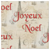 Postkarten-Weihnachtsgewebe Paris französisches Stoff (Nahaufnahme)