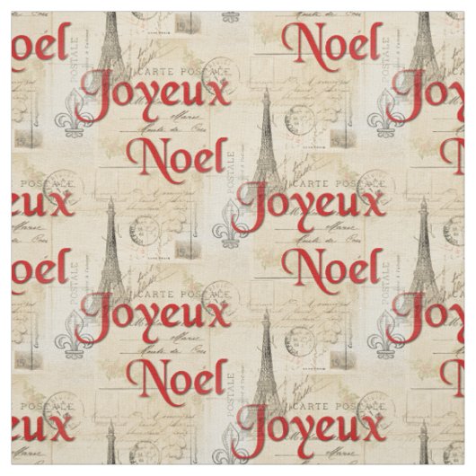 Postkarten-Weihnachtsgewebe Paris französisches Stoff (Muster)