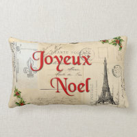 Postkarten-Weihnachtskissen Paris französisches