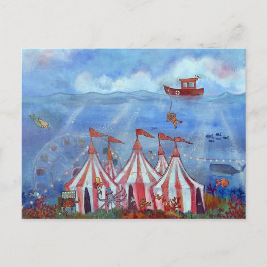 Postkarten Whimsical Unterwasserzirkus (Vorderseite)