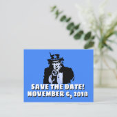 Postkarten zu den Wählern SAVE THE DATE am 6. (Stehend Vorderseite)