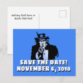 Postkarten zu den Wählern SAVE THE DATE am 6. (Vorne/Hinten)