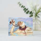 Postkarten zum Schwan-Rücken-Reiten (Hamster) (Stehend Vorderseite)