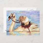 Postkarten zum Schwan-Rücken-Reiten (Hamster) (Vorne/Hinten)