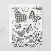 Postkartenfarbe für Blumenmuster Postkarte (Vorne/Hinten)