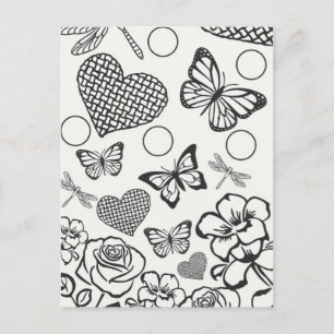 Postkartenfarbe für Blumenmuster Postkarte