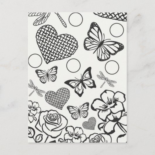 Postkartenfarbe für Blumenmuster Postkarte (Vorderseite)