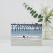 Postkartenfischerei auf Oak Island Beach Postkarte (Stehend Vorderseite)