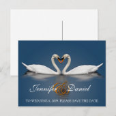 Postkartengeschenke Liebe Schwäne Ankündigungspostkarte (Vorne/Hinten)