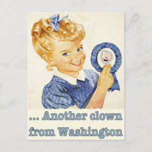 Postkartengrüße von einem politischen Clown Postkarte