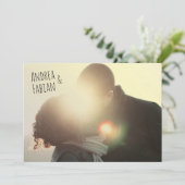 Postkartenhochzeitseinladung mit Foto auf spanisch Einladung (Stehend Vorderseite)