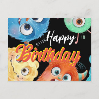 Postkartenmonster zum Geburtstag Postkarte