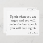 Postkartenmotivation - Wut Postkarte (Vorne/Hinten)