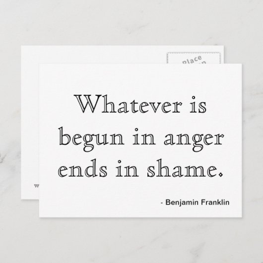 Postkartenmotivation - Wut Postkarte (Vorne/Hinten)