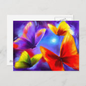 Postkartenparade mit bunten Schmetterlingsgemälden Postkarte (Vorne/Hinten)