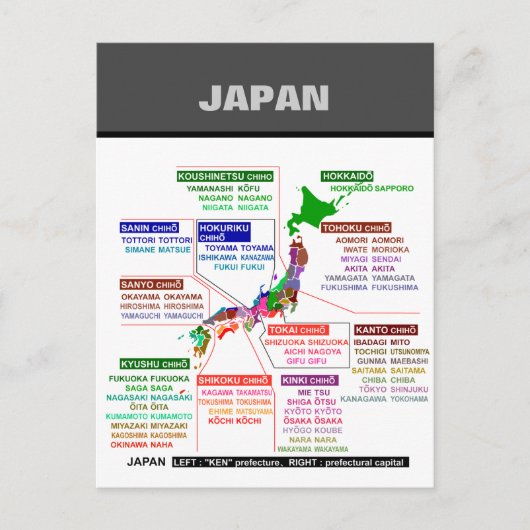 Postkartenposter der japanischen Präfektur Postkarte (Vorderseite)