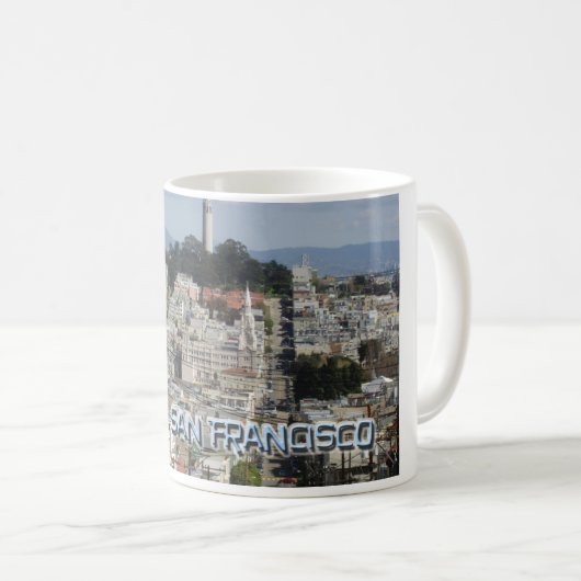Postkartenstil San Francisco Kaffeetasse (VorderseiteRechts)