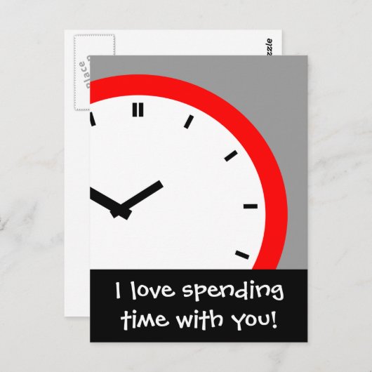 Postkartenuhr-Angesicht Zeit zusammen Retro Postkarte (Vorne/Hinten)