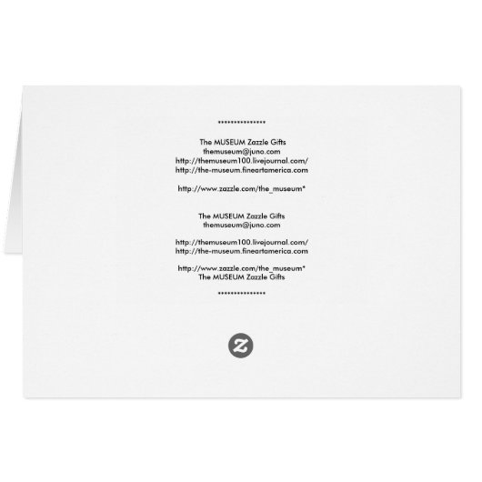Postkartenvorlage Das MUSEUM Zazzle-Geschenk (Rückseite Horizontal)