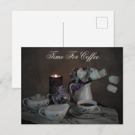 Postkartenzeit für den Kaffee Postkarte (Vorne/Hinten)