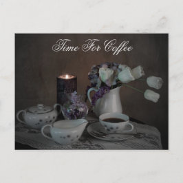 Postkartenzeit für den Kaffee Postkarte
