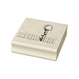 Postkasten und Picketzaun Holzkunst Briefmarke Gummistempel