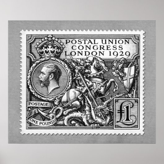 Postkongress 1929 1 Pfund Gewerkschaft Briefmarke Poster (Vorne)