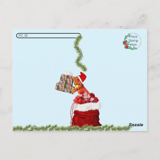 Postkreuzung - Bartdie-Claus - Bartierter Drache Postkarte (Rückseite)