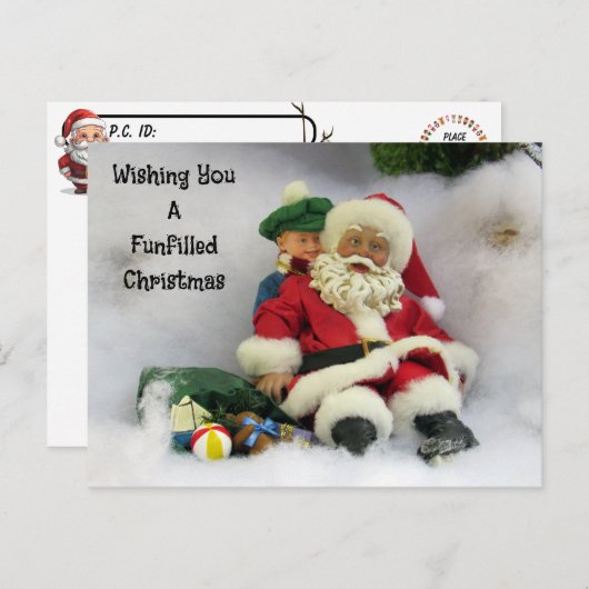 Postkreuzung - Der Weihnachtsmann nimmt einen Tumb Postkarte (Vorne/Hinten)