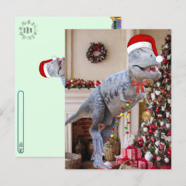 Postkreuzung - Dinosaurier Weihnachten Postkarte