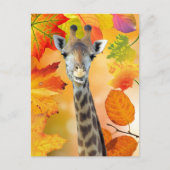 Postkreuzung - farbenfrohe Herbst/Herbst-Giraffe Postkarte (Vorderseite)