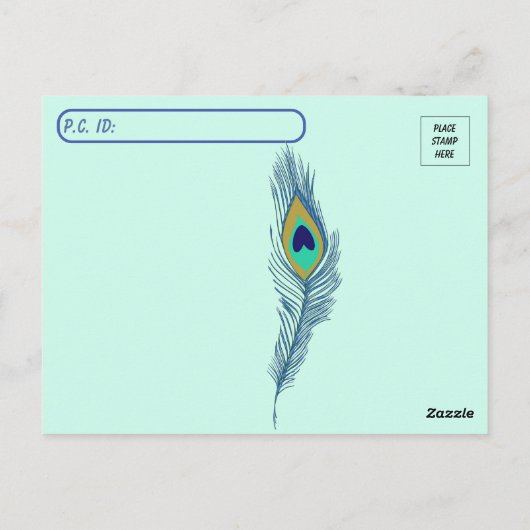 Postkreuzung farbiger Pfau Postkarte (Rückseite)